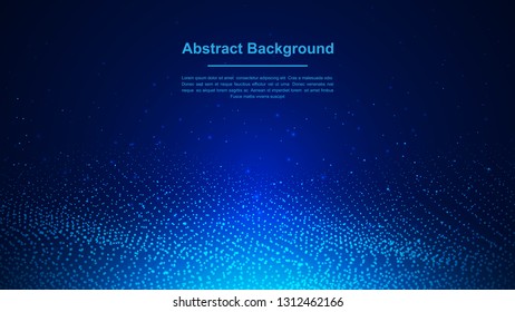 Dynamic abstract liquid flow particles background. Abstract blue particles background. Eps10 Vector background.
