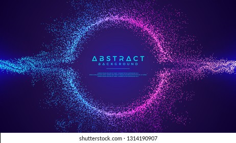 Dynamic abstract liquid flow particles background. Shining abstract particle flow background. Futuristic background with dots combination. Eps10 Vector background.