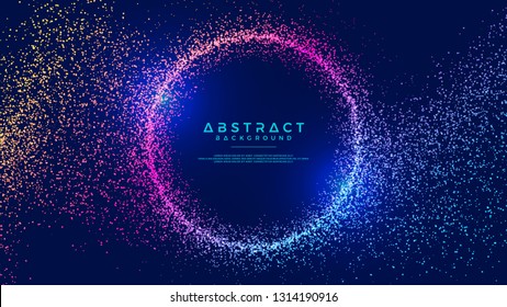 Dynamic abstract liquid flow particles background. Shining abstract particle flow background. Futuristic background with dots combination. Eps10 Vector background.