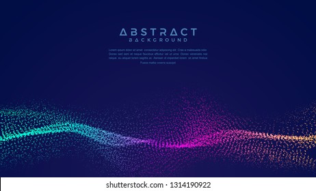 Dynamic abstract liquid flow particles background. Shining abstract particle flow background. Futuristic background with dots combination. Eps10 Vector background.