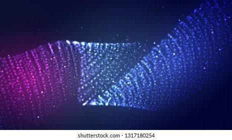 Dynamic abstract liquid flow particles background. Shining abstract particle flow background. Futuristic background with dots combination. Eps10 Vector background.