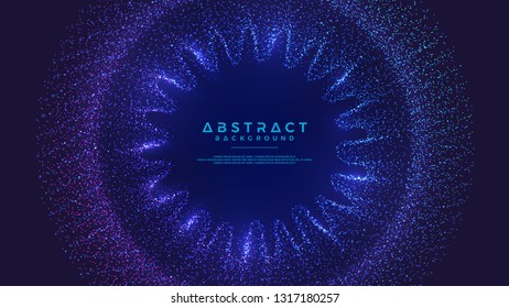 Dynamic abstract liquid flow particles background. Shining abstract particle flow background. Futuristic background with dots combination. Eps10 Vector background.