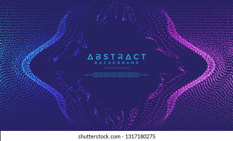 Dynamic abstract liquid flow particles background. Shining abstract particle flow background. Futuristic background with dots combination. Eps10 Vector background.