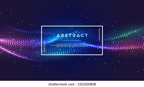 Dynamic abstract liquid flow particles background. Shining abstract particle flow background. Futuristic background with dots combination. Eps10 Vector background.