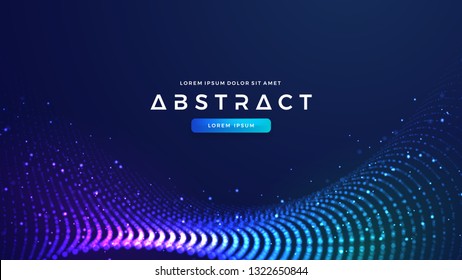 Dynamic abstract liquid flow particles background. Shining abstract particle flow background. Futuristic background with dots combination. Eps10 Vector background.