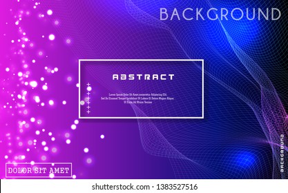 Dynamic abstract liquid flow particles background. Shining abstract particle flow background. Futuristic background