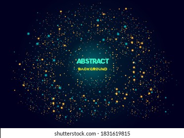 Dynamic abstract liquid flow particles background. Shining abstract particle flow background. Futuristic background with dots combination. Ripple Grid. Abstract Vector Illustration. 3D Technology 