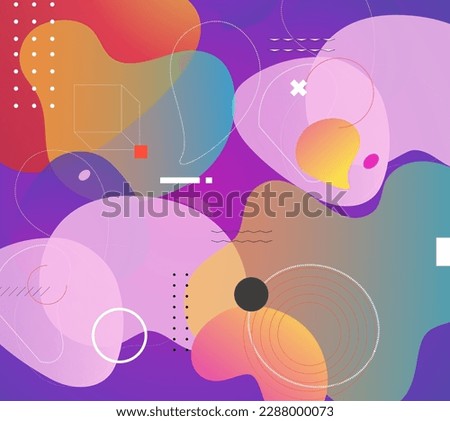 Dynamic abstract liquid poster. Futuristic background with shaps combination. Fluid vector gradient design for web page, banner, presentation, social media. Vector illustration.
