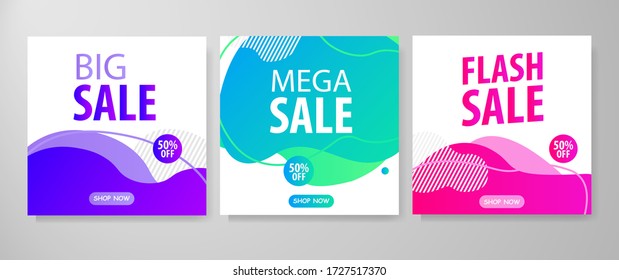Dynamic Abstract Liquid Trendy Color Gradation Sale Background