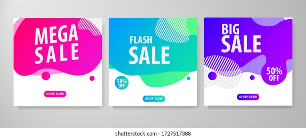 Dynamic Abstract Liquid Trendy Color Gradation Sale Background