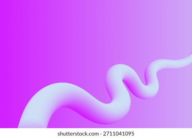 Dynamic Abstract Liquid Tube Gradient on Vibrant Purple Background