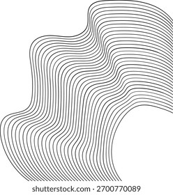 Dynamic abstract monochrome background with diagonal flowing wave striped lines.