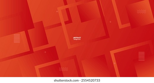Dynamic abstract orange gradient illustration background with 3d view square rounded simple shadow pattern. Futuristic and luxury design. eps10