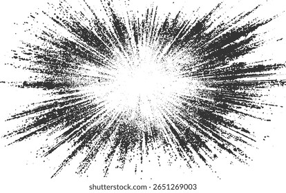 Um padrão abstrato dinâmico de manchas de tinta escura irradiando de um ponto central brilhante.