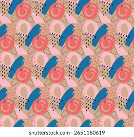Um padrão abstrato dinâmico com pinceladas arrojadas, formas orgânicas e texturas sutis em uma paleta rica em azul e azul-petróleo. Perfeito para design moderno, têxteis e fundos impactantes