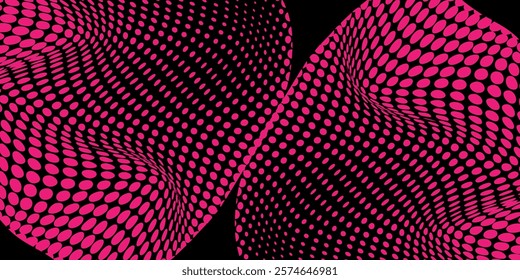 Dynamic Abstract Pattern: Vibrant Optical Illusion Design with Pink Dots