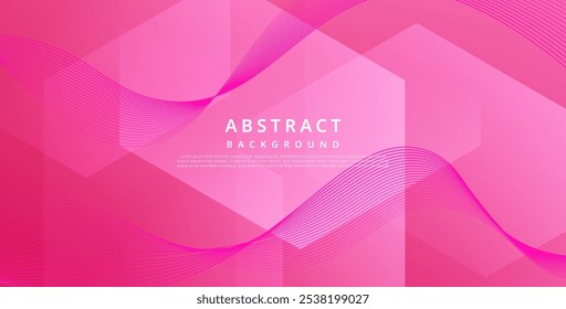 Fondo abstracto dinámico de la forma de la luz del hexágono del fluido geométrico ondulado del gradiente del color líquido rosa. EPS10 Vector