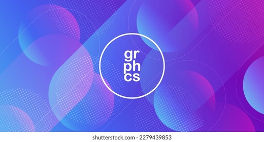 Dynamic abstract purple and blue bubble gradient illustration geometric background with simple circle pattern. cool and bright design.Eps10 vector