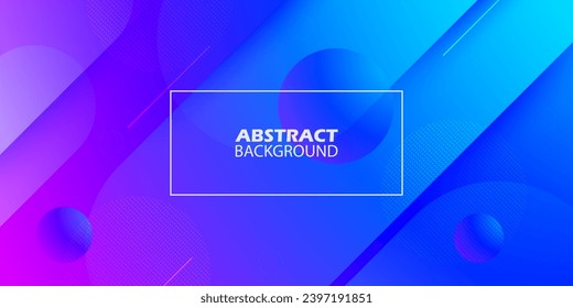 Ilustración de gradiente púrpura y azul abstracto dinámico con un patrón de círculo simple. Diseño fresco y luminoso. Vector Eps10.
