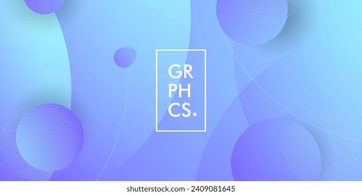 Dynamic abstract purple and blue gradient illustration geometric background with simple circle pattern. Cool and bright design. Eps10 vector
