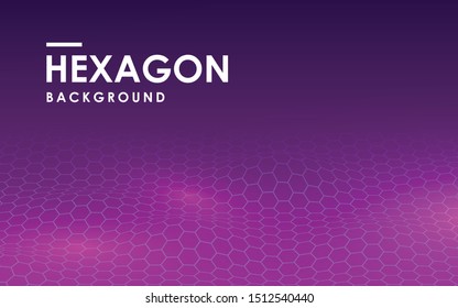 Dynamic abstract purple gradient background with wavy hexagon lines