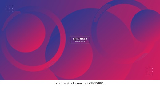 Dynamic and abstract purple and pink gradient illustration background with 3D look and simple circle pattern. Cool design. Vector Eps10