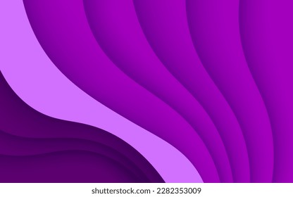 dynamic abstract purple wave overlapping layers papercut background. eps10 vector