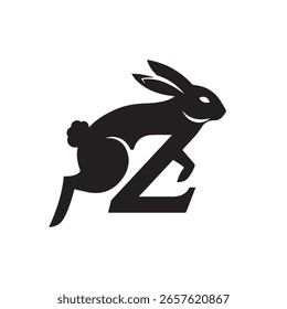 Dynamic Abstract Rabbit Character Letter Z Logo Design for Branding