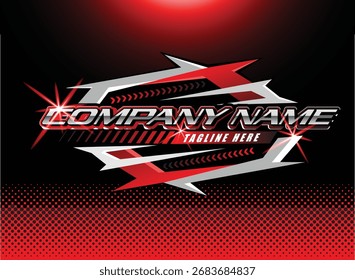 Rayas de carreras abstractas dinámicas y espacio de logotipo audaz para la creación de identidad de marca empresarial moderna y publicidad impactante