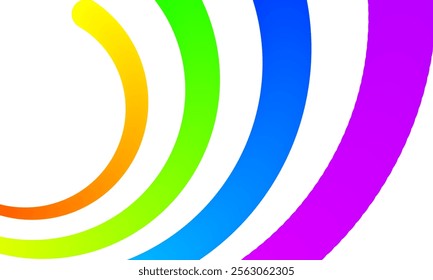 Dynamic Abstract Rainbow Arches on a White Background