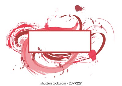 dynamic ,abstract red banner with ink splashes