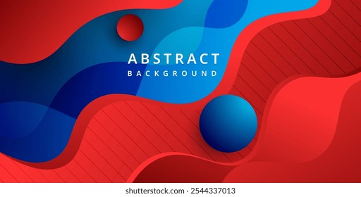 dynamic abstract red blue liquid color gradient wavy geometric fluid shape texture background. eps10 vector