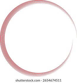 Dynamic Abstract Red Circles, Modern Flowing Lines