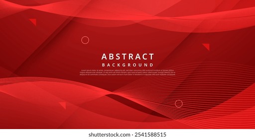 dynamic abstract red liquid color gradient wavy geometric fluid shape background. 