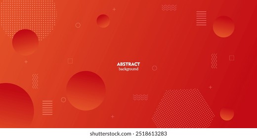 Dynamic abstract red and orange bubble gradient illustration on geometric background with simple circle pattern. Cool and bright design.