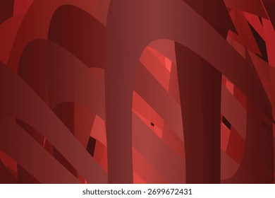 Os espirais vermelhos abstratos dinâmicos e as formas geométricas criam uma sensação de movimento e profundidade, adequada para o design moderno.