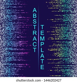 Dynamic abstract scattering particles background made of colored neon specks. Vector illustration.