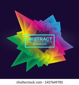 Dynamic abstract scattering particles background made of colored neon specks. Vector illustration.