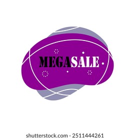 A dynamic, abstract shape with a bold outline, ideal for use as a label, banner, or graphic element in various designs.