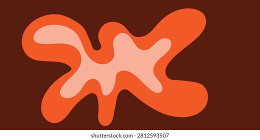 A dynamic abstract shape with fluid, organic contours and vibrant orange and pink hues, emphasizing artistic expression and modern design.