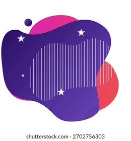 Forma abstracta dinámica con Gradientes y acentos estrellados, perfecta para el diseño moderno.