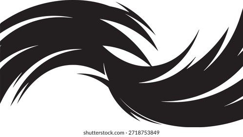 Vetor de Fundo de Onda de Silhueta Abstrata Dinâmica