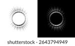 Dynamic abstract spiral sound wave rhythm lines. Circular spiral sound wave rhythm of lines. Circular futuristic abstract lines, black and white background.