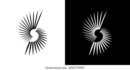 Dynamic abstract spiral sound wave rhythm lines. Circular spiral sound wave rhythm of lines. Circular futuristic abstract lines, black and white background.