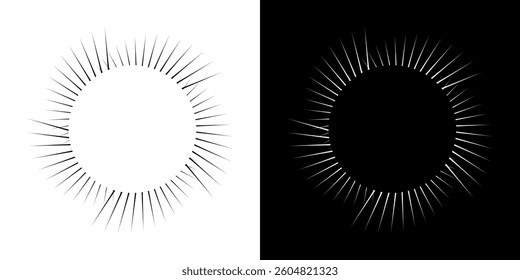 Dynamic abstract spiral sound wave rhythm lines. Circular spiral sound wave rhythm of lines. Circular futuristic abstract lines, black and white background.