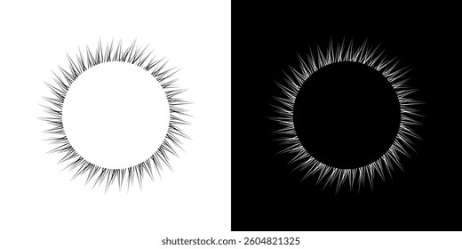 Dynamic abstract spiral sound wave rhythm lines. Circular spiral sound wave rhythm of lines. Circular futuristic abstract lines, black and white background.