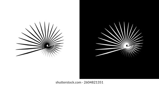 Dynamic abstract spiral sound wave rhythm lines. Circular spiral sound wave rhythm of lines. Circular futuristic abstract lines, black and white background.