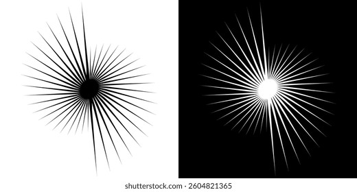 Dynamic abstract spiral sound wave rhythm lines. Circular spiral sound wave rhythm of lines. Circular futuristic abstract lines, black and white background.