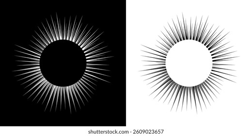 Dynamic abstract spiral sound wave rhythm lines. Circular spiral sound wave rhythm of lines. Circular futuristic abstract lines, black and white background.