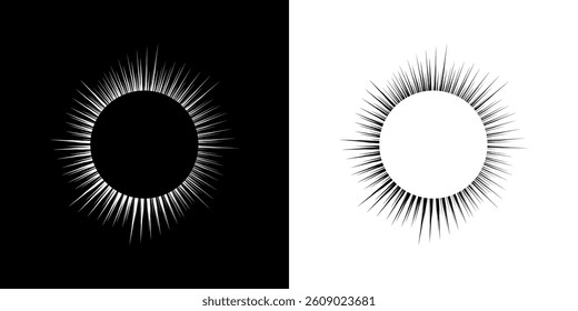 Dynamic abstract spiral sound wave rhythm lines. Circular spiral sound wave rhythm of lines. Circular futuristic abstract lines, black and white background.